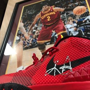 Authentic Kyrie Irving shoe and framed photo